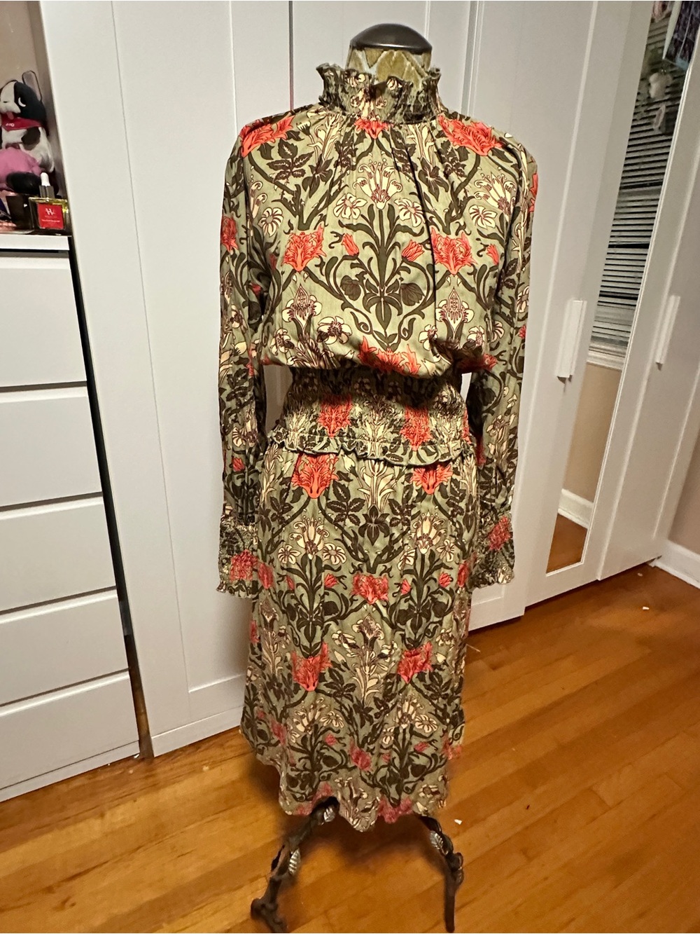 SHEIN Vintage Floral Midi Dress